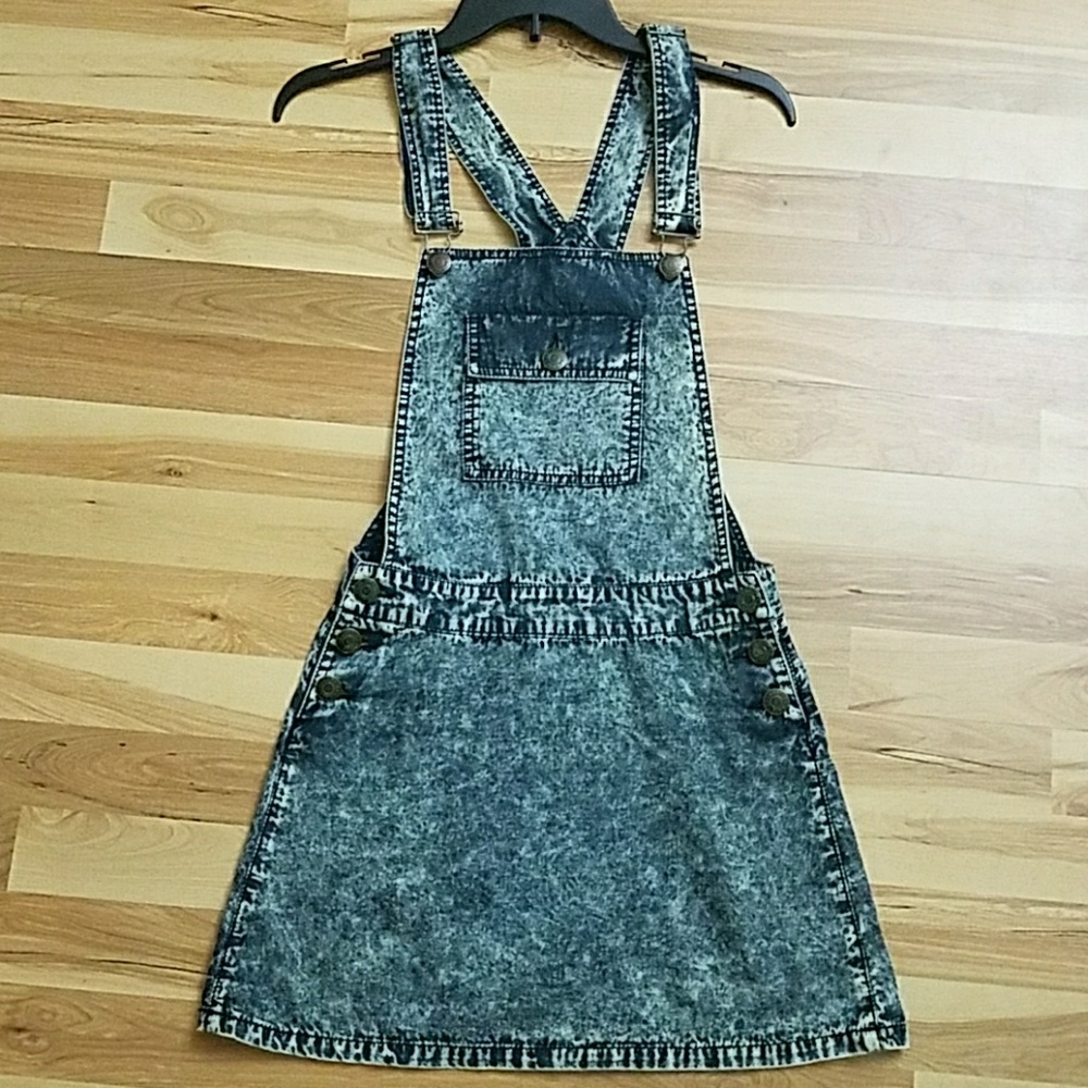 $15 Celebrity Pink Denim Overall Skirt